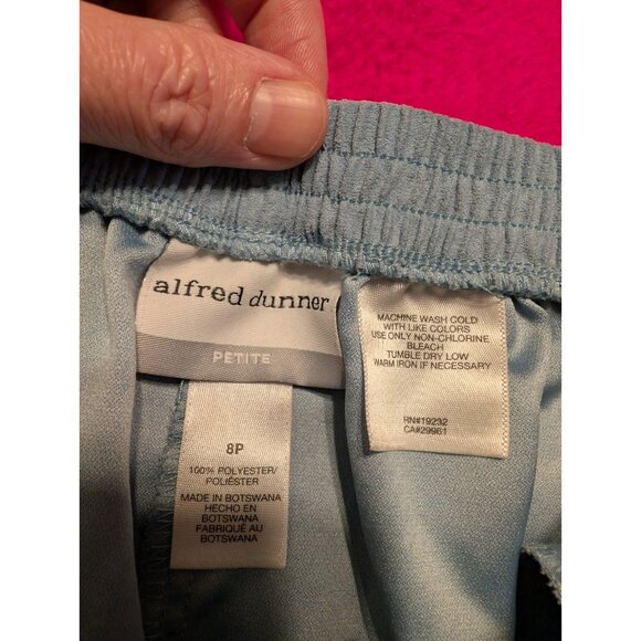 Alfred Dunner Womens Petite 8 Blue Ankle Pants Faux Suede Elastic Back Stretch - Picture 4 of 4